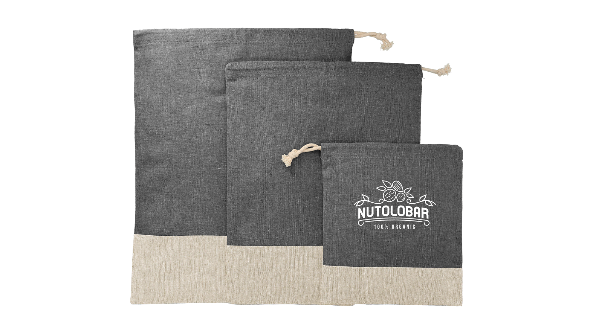 Split recycled 3pc travel pouch set