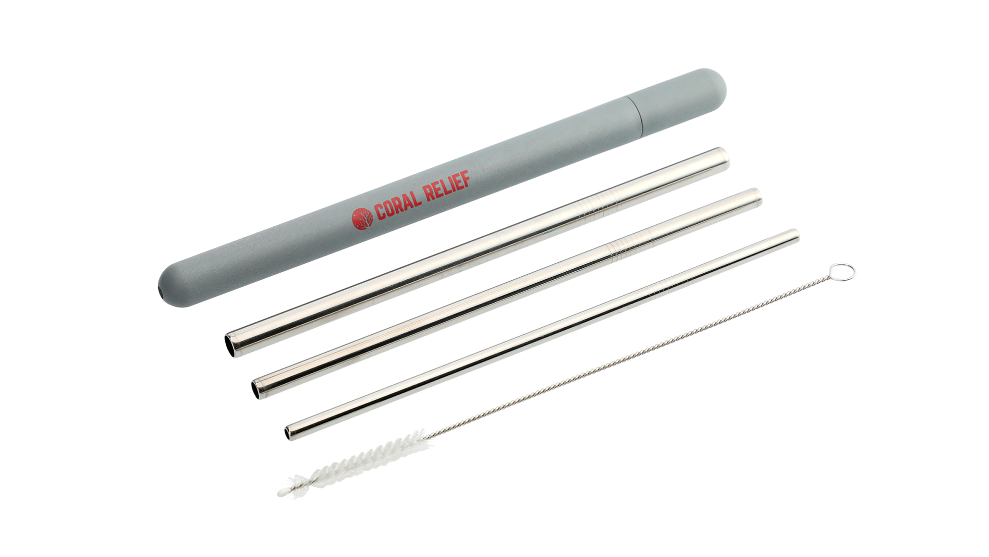 Reusable stainless straw set
