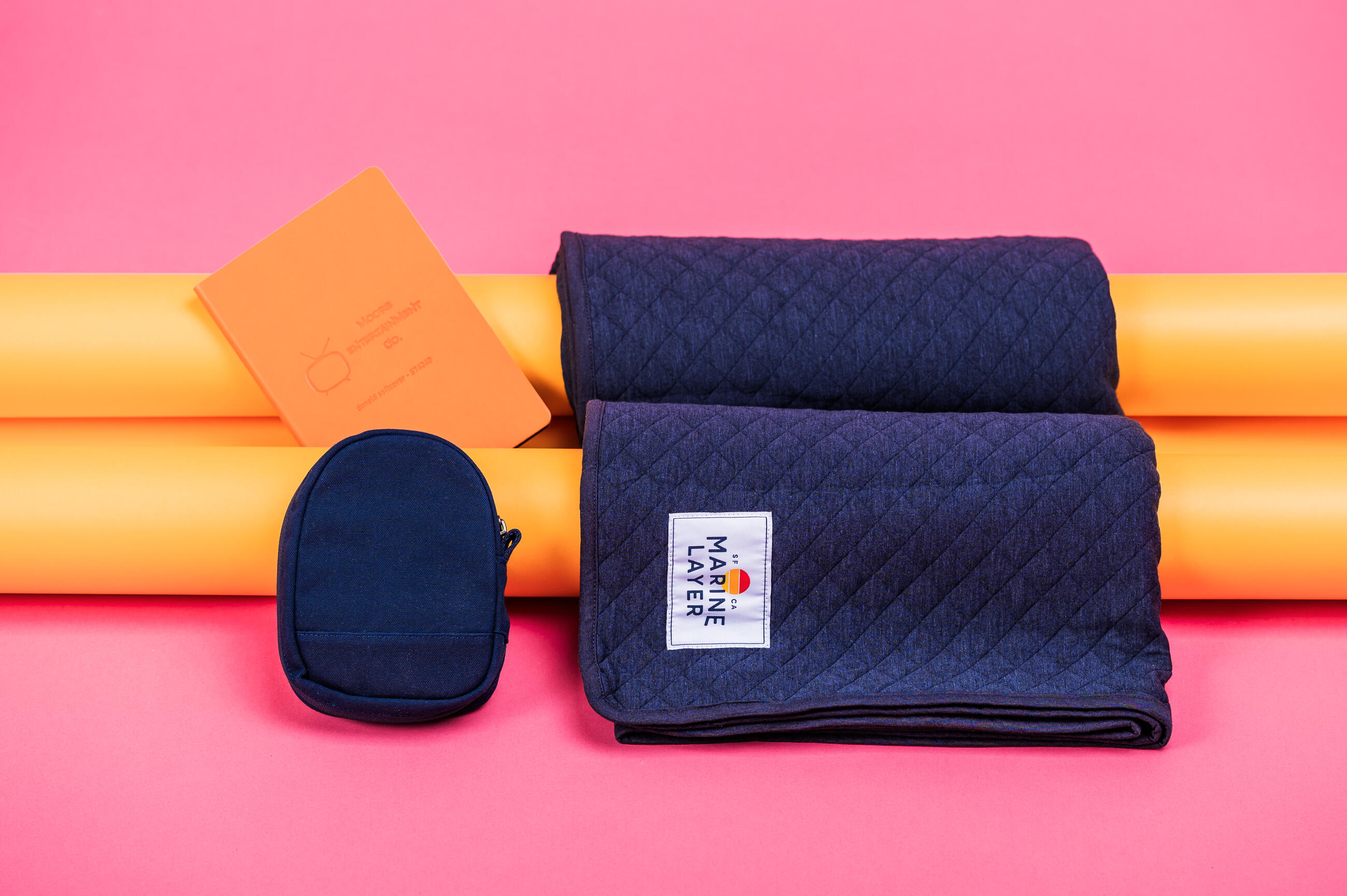 Marine Layer blanket with Day Owl Cord Pouch & Journal