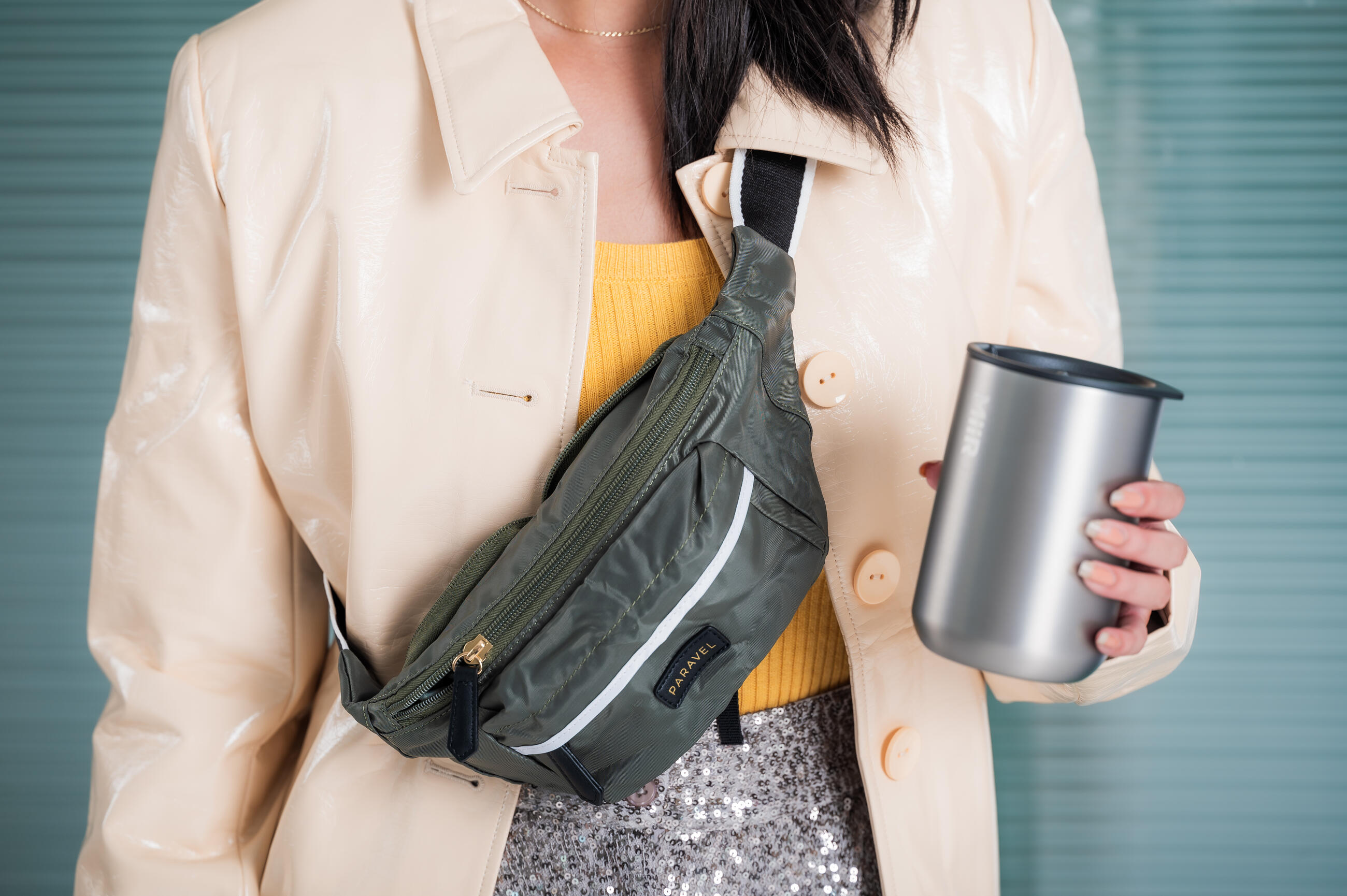 Paravel fold-up belt bag with MiiR Recyclable Tumbler