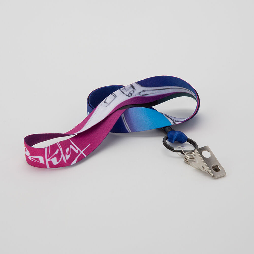 Lanyard with Metal Crimp & Bulldog Clip