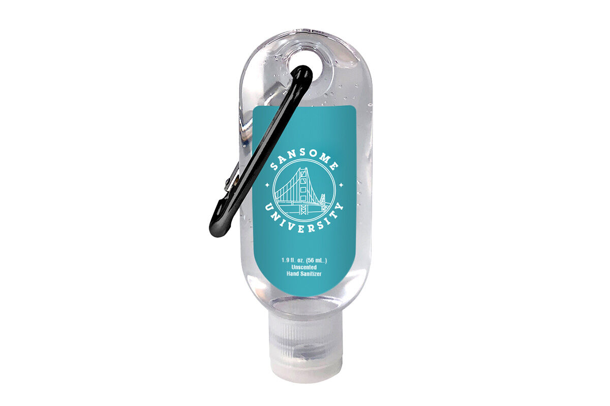 clear sanitizer with carabiner