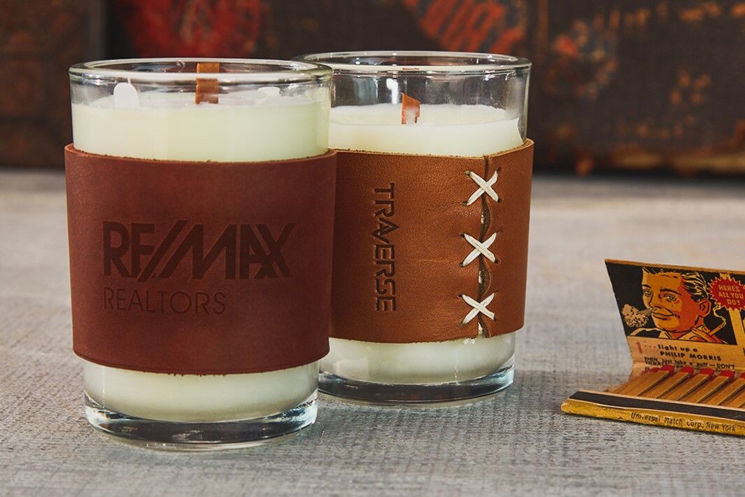 Harper Leather Wrapped Candle