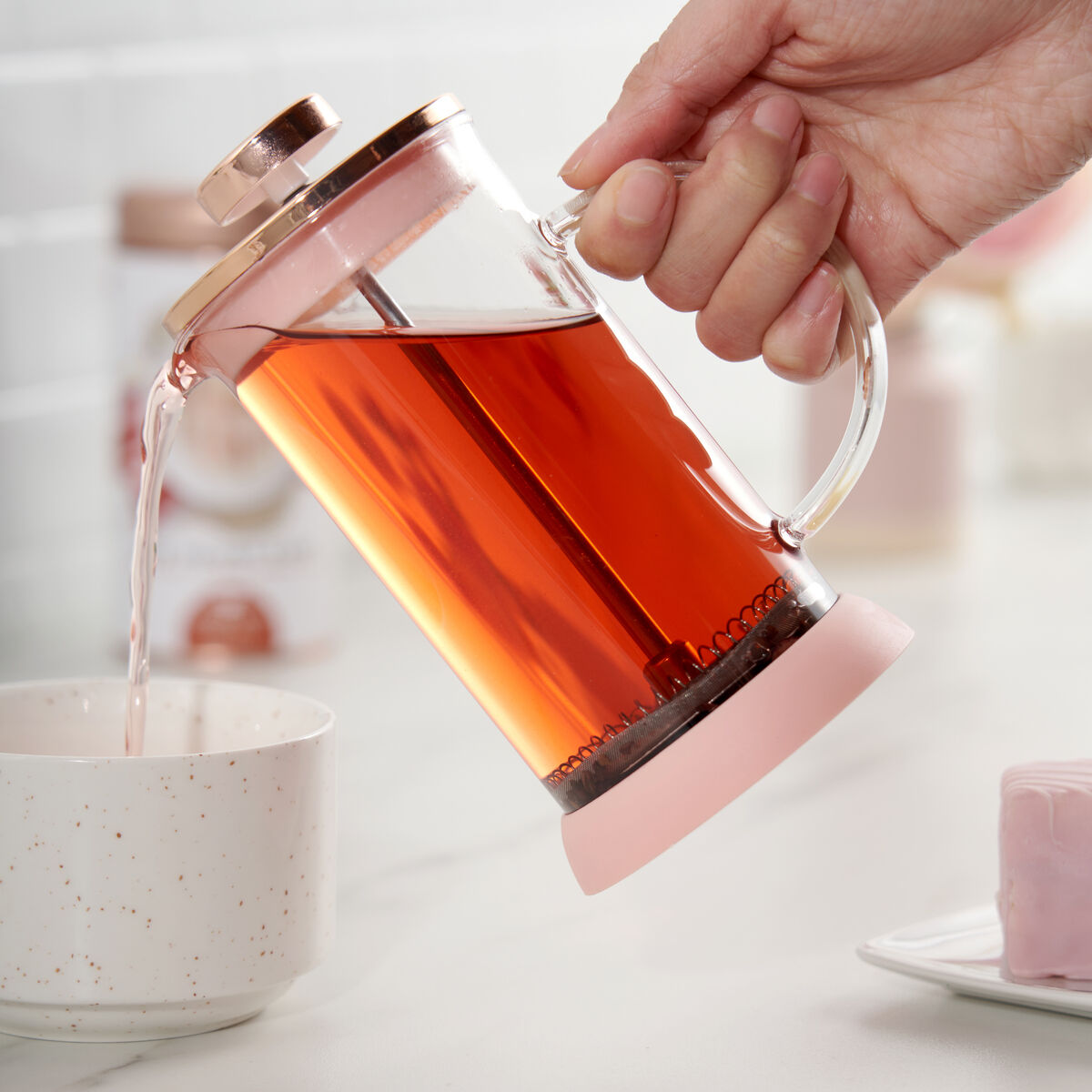 Pinky Up Glass Mini Glass Tea Press Pot