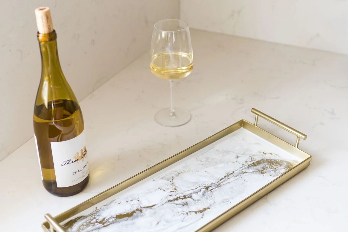 Resin Gold Serving Tray